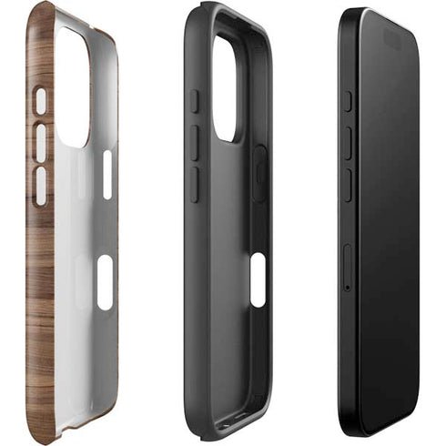 Natural Walnut Wood iPhone 16 Pro Impact Case